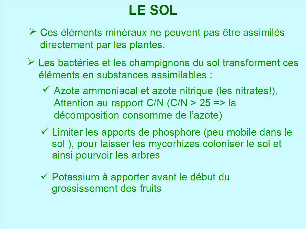 Le Sol Fertilisation